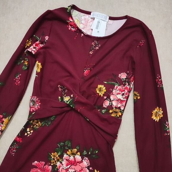 Planet Gold Bodycon Zinfandel Floral Long Sleeve Dress Medium#3 - Picture 1 of 5
